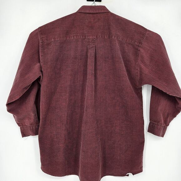 Vintage Cellini Shirt Mens Extra Large Maroon Button Down Casual Long Sleeve XL - Picture 5 of 12